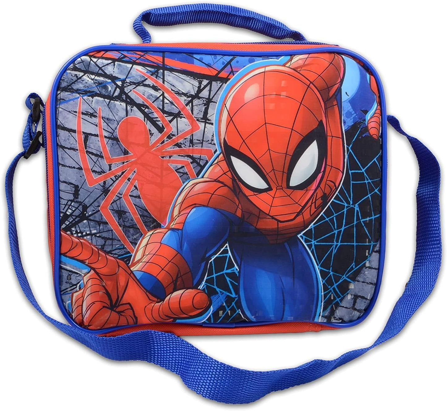 Marvel Spiderman Backpack Set - Bundle with 16" Bag, Lunch Box, Stationery, Water Bottle, Stickers, and More | Marvel School Supplies Kit for Kids