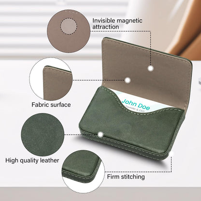 AI-DEE RFID Blocking Wallet - Minimalist Leather Business Credit Card Holder (12-Green)