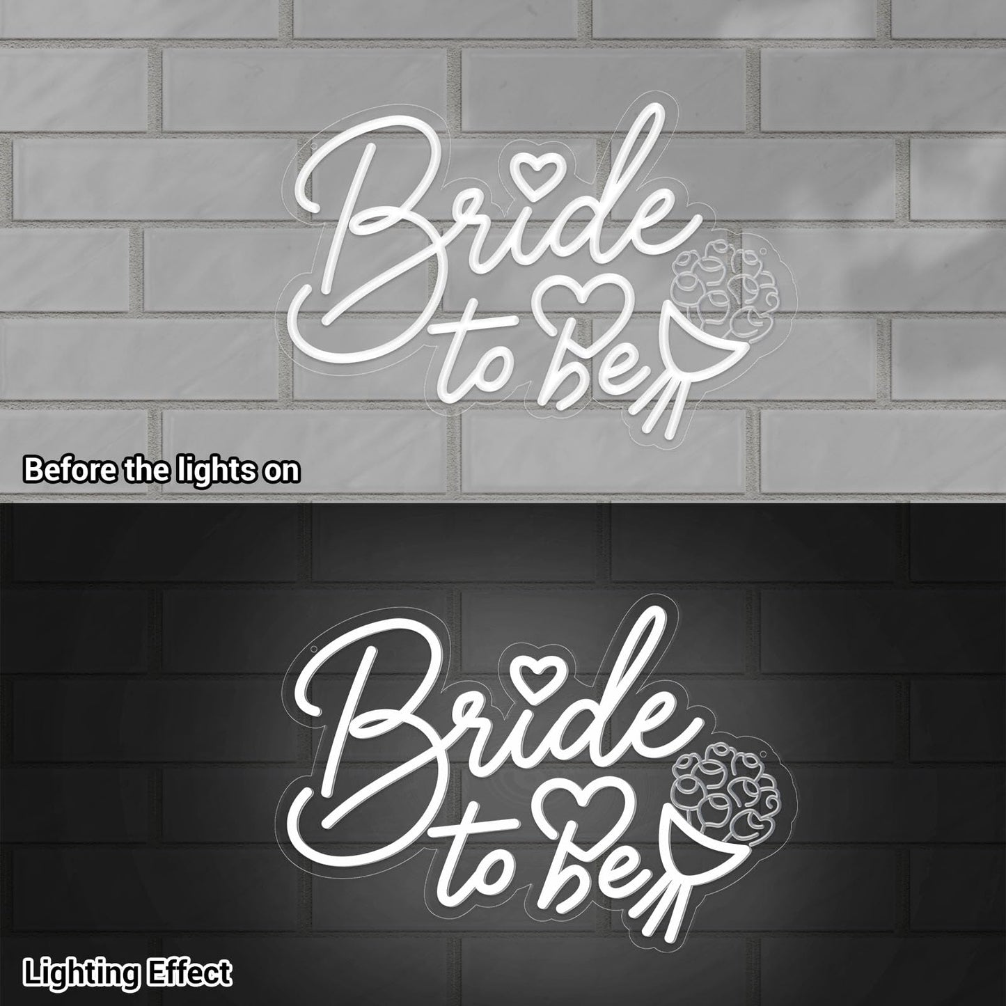 LMHSE Bride to be Neon Sign, Dimmable LED Wedding Neon Sign, Bride to be Decorations Aesthetic Room Decor, Party, Bedroom, Wedding Decor (white)