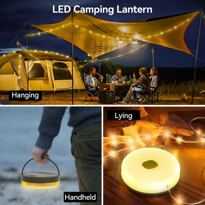 LEDLAY 33FT Camping String Lights, Rechargeable String Lights with 8 Modes, Waterproof Outdoor Lights with Delay Closure, Retractable Design & Hooks for Outdoor Patio Awning Garden Party Essentials