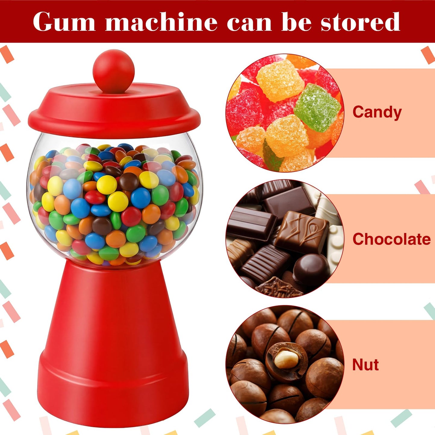 Thyle 4 Pcs Terra Cotta Candy Jar with Lid 8.7x4.3 Ceramic Cookie Jar Red Blue Green Yellow Fishbowl Food Storage for Birthday Cartoon Game Night Christmas Party Table Centerpiece DIY Gift(Rainbow)