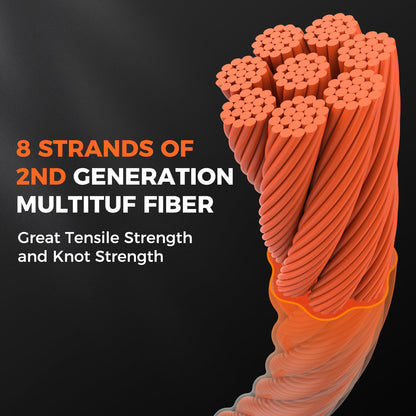 KastKing Destron Braided Fishing Line, Orange, 8 Stands, 10LB, 150Yds