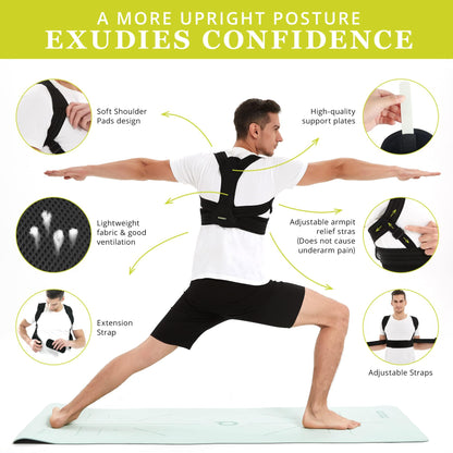 Posture Corrector for Women and Men, Adjustable Upper Back Brace for Posture Hunchback Support and Providing Pain Relief from Neck, Shoulder, and Upper Back (1, Small/Medium)