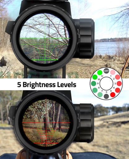 CVLIFE 3-9x40 Rifle Scope, Red & Green Illuminated Optical Riflescope, 22 Scope for Hunting with Mounts (Rangefinder Reticle)