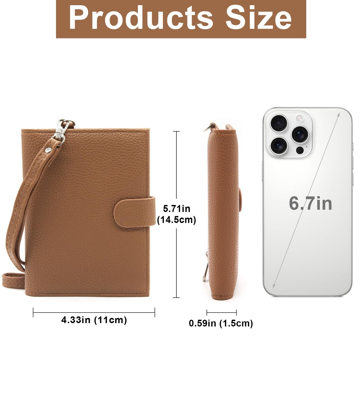 Long Keeper Passport Holder for Women Men PU Leather Anti-theft Wallet with Card Holder Slim Travel Neck Pouch with Lanyard (Beige)