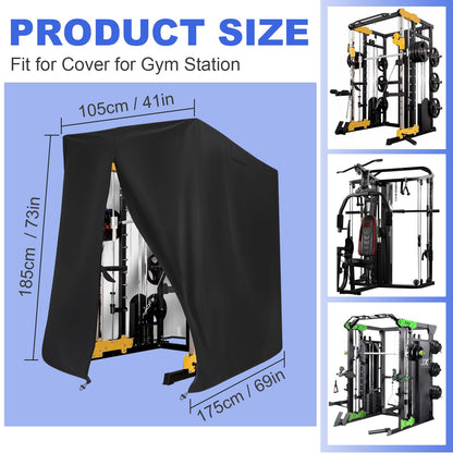 JXXPGG Gym Rack Cover, 600D Oxford Covers for Pull Up Bar Station/Weight Lifting Rack/Squat Rack/Outdoor Home Gym Workout Equipment,Waterproof UV & Dustproof,Black,68.8 * 41 * 72.8inch