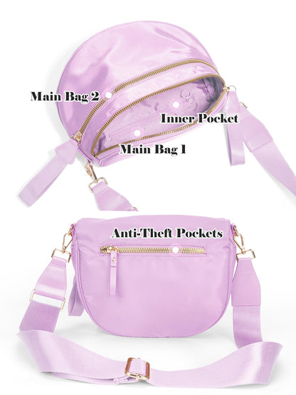 Pure Colour Crossbody Bag Bum Bag for Women,Spacious Purse Fanny Packs Belt Bag,Oversized Bum Bag (Colour Bum Bag-Beige)