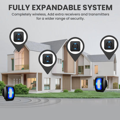 Wireless Motion Sensor LED Light - Motion Detector Alarm Chimes Door Sensor with 500 FT Range Security Alert Monitor System for Home, Business, Store, Office, School
