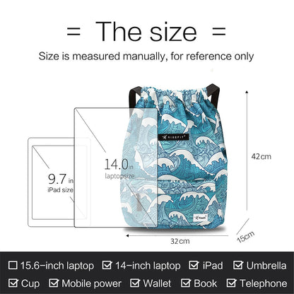 Risefit Waterproof Drawstring Bag, Gym Bag Sackpack Sports Backpack for Men Women