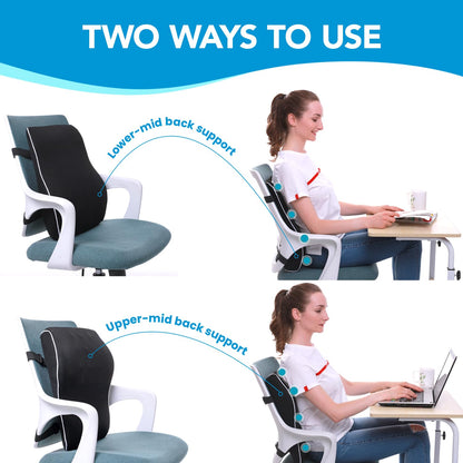 Lumbar Support Pillow for Office Chair,Office Home, College Dorm Room Essentials,Back Support Pillow for Car, Chair Cushions,Back Pain Relief Improve Posture,Mesh Cover Double Adjustable Straps
