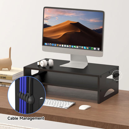 Pholiten Monitor Stand Riser, Desktop Stand, Computer Stand, Ergonomic Design, Two-Level Design, Desktop Organization, Keyboard Smartphone Storage, Printer Stand, Display Stand, 16.5 x 9.3 x 5.6