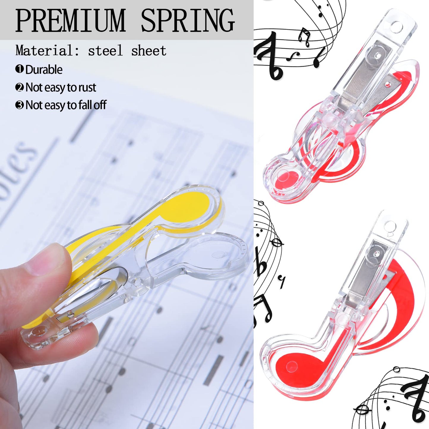 Gersoniel 40 Pack Teacher Gifts Music Note Paper Clip Treble Clef Paper Clips Valentine Funny Music Teacher Gifts Plastic Book Page Sheet Holder for Desk Bookmark Office School Stationery Accessories