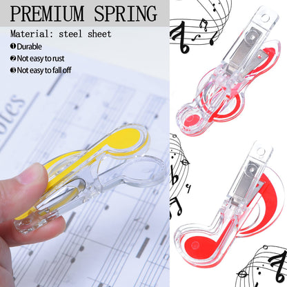 Gersoniel 40 Pack Teacher Gifts Music Note Paper Clip Treble Clef Paper Clips Valentine Funny Music Teacher Gifts Plastic Book Page Sheet Holder for Desk Bookmark Office School Stationery Accessories