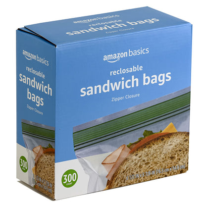 Amazon Basics Sandwich Storage Bags, 300 Count (Previously Solimo)