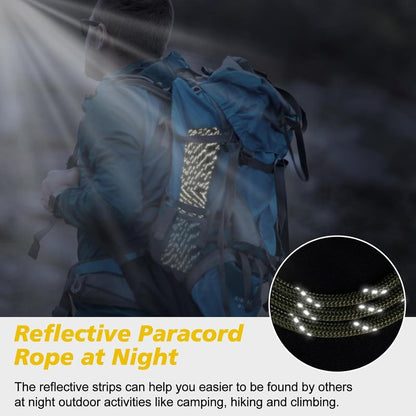 Reflective Paracord 1000lb - Heavy Duty 4mm 13 Strand Rope for Camping, Fishing, Hiking | Black 50/100/200/500/1000ft