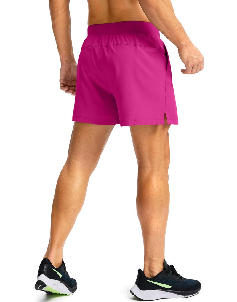 Soothfeel Men's Running Shorts with Zipper Pockets 9"/ 7"/ 5" Lightweight Quick Dry Basketball Gym Workout Athletic Shorts for Men (Hot Pink, XL)