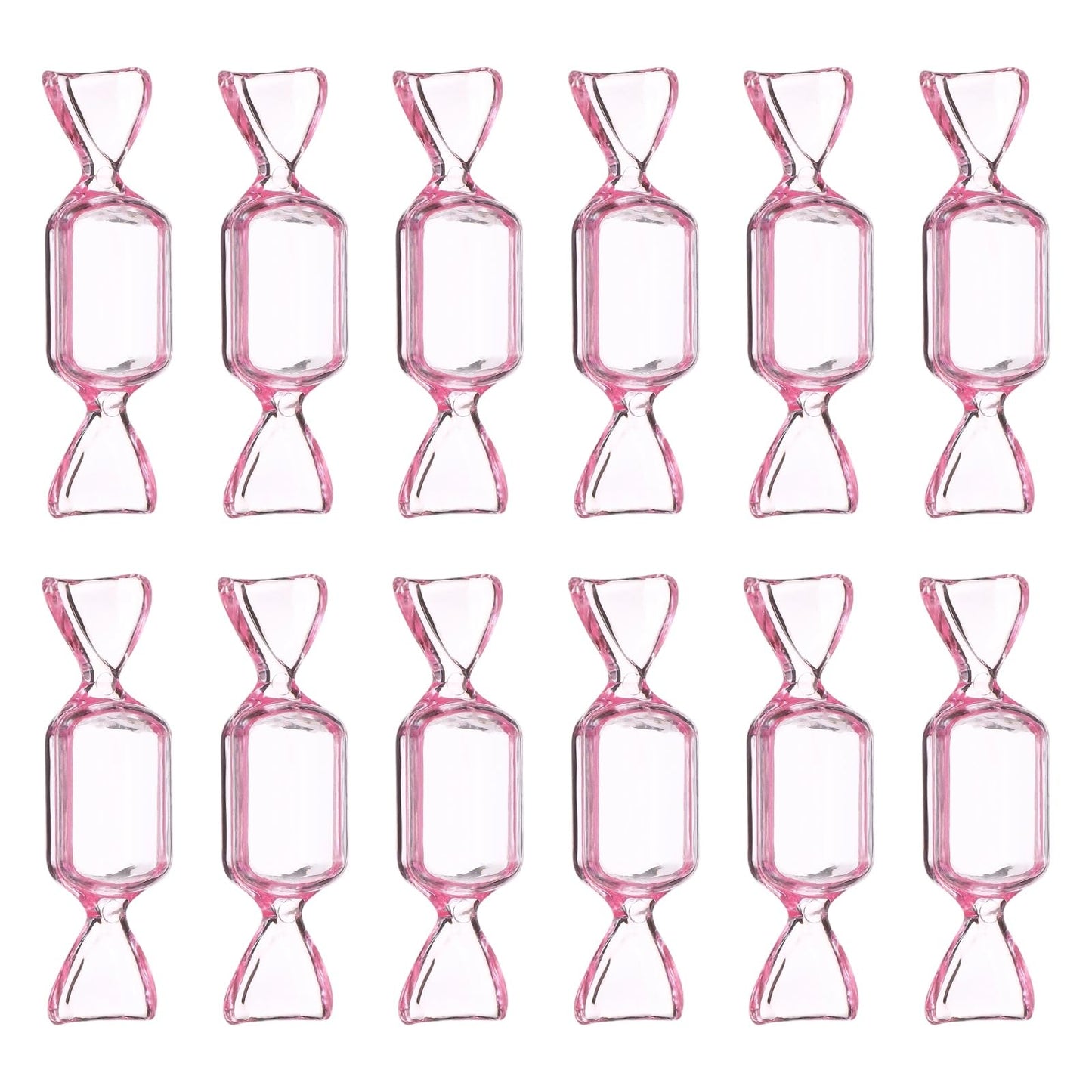 PATIKIL 50Pcs Candy Shaped Jewelry Box, Mini Plastic Jewelry Organizer Earrings Beads Bracelet Small Items Storage Container for Travel Wedding Christmas, Pink