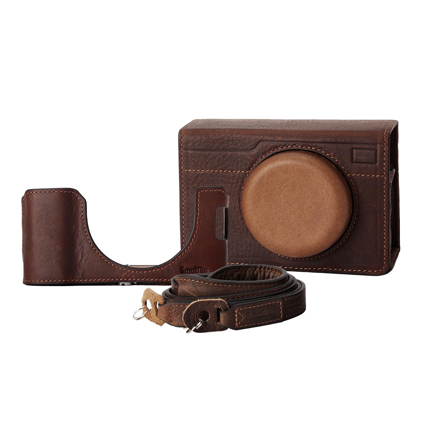 SMALLRIG Leather Case Kit for FUJIFILM X100VI, Including Half Case, Flip Cover and Shoulder Strap, Genuine Leather Material, Portable and Protecting - 4558