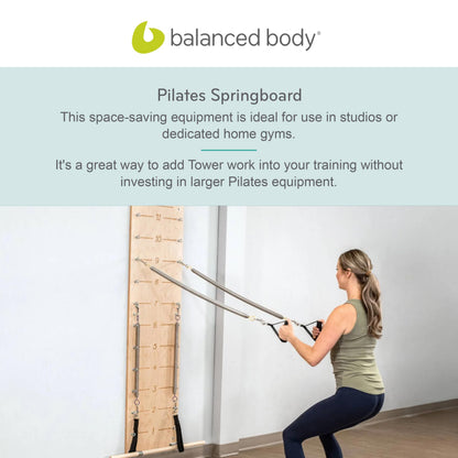 Balanced Body Pilates Springboard, Wall Mounted Pilates Workout Equipment for Home Gym or Studio Use, Pilates Exercise Equipment with Resistance Springs