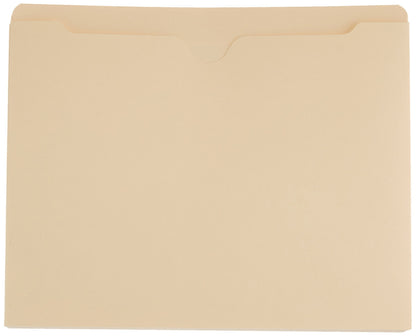 Amazon Basics File Jackets for Organizing Documents, Reinforced Straight-Cut Tab, Flat-No Expansion, Letter Size, Manila, 100-Pack