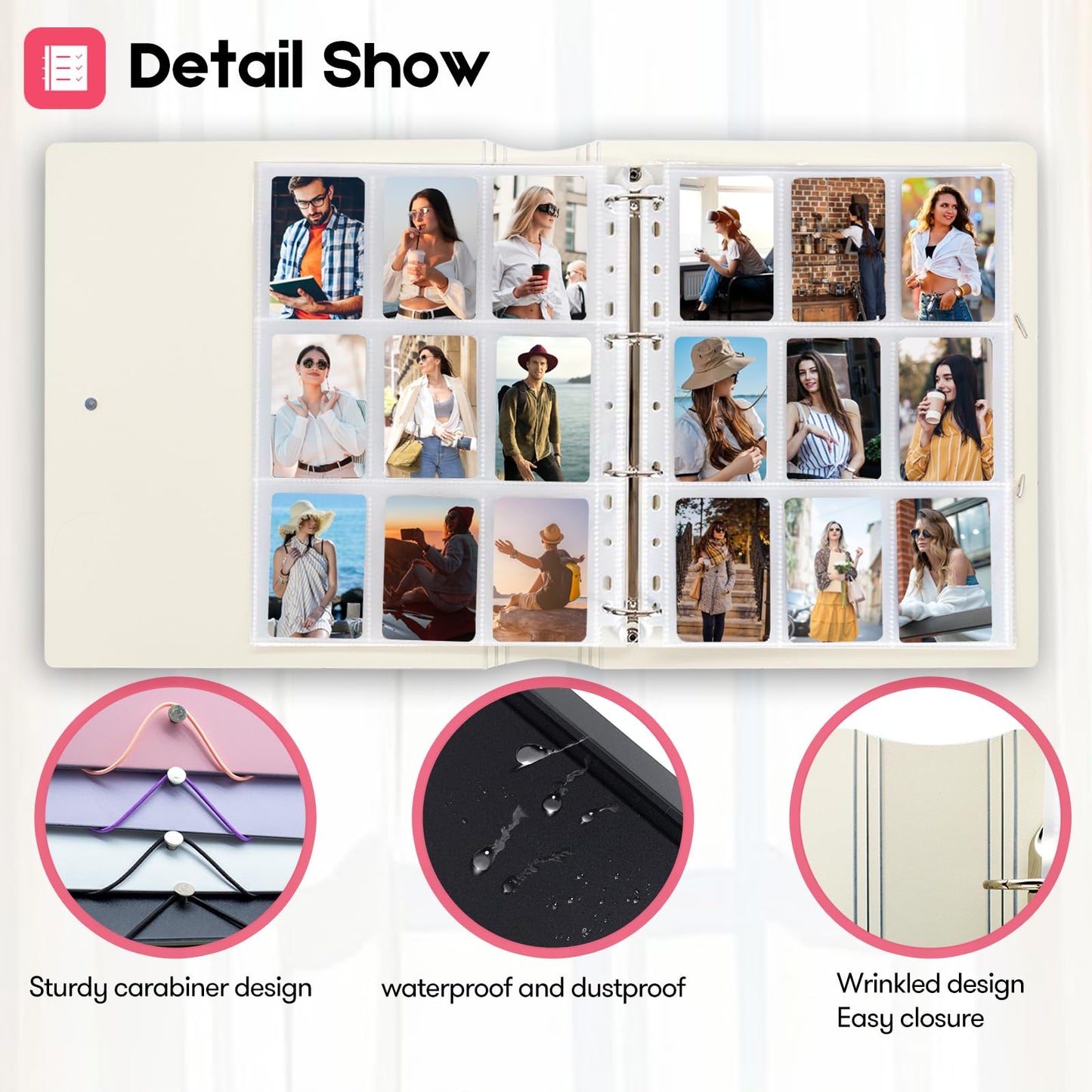 A4 Kpop Photocard Binder with 25 Pages 9 Pocket, 2x3 inch Kpop Photocard Holder Book, Photo Album for Fujifilm Instax Mini Camera Polaroid Printer Photo Film (Purple)
