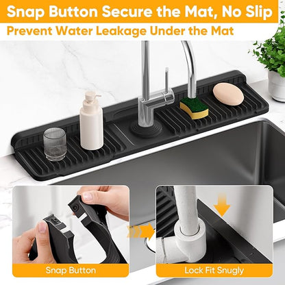 24'' Longer Faucet Mat for Kitchen Sink Splash GuardKitchen Sink Faucet Mat