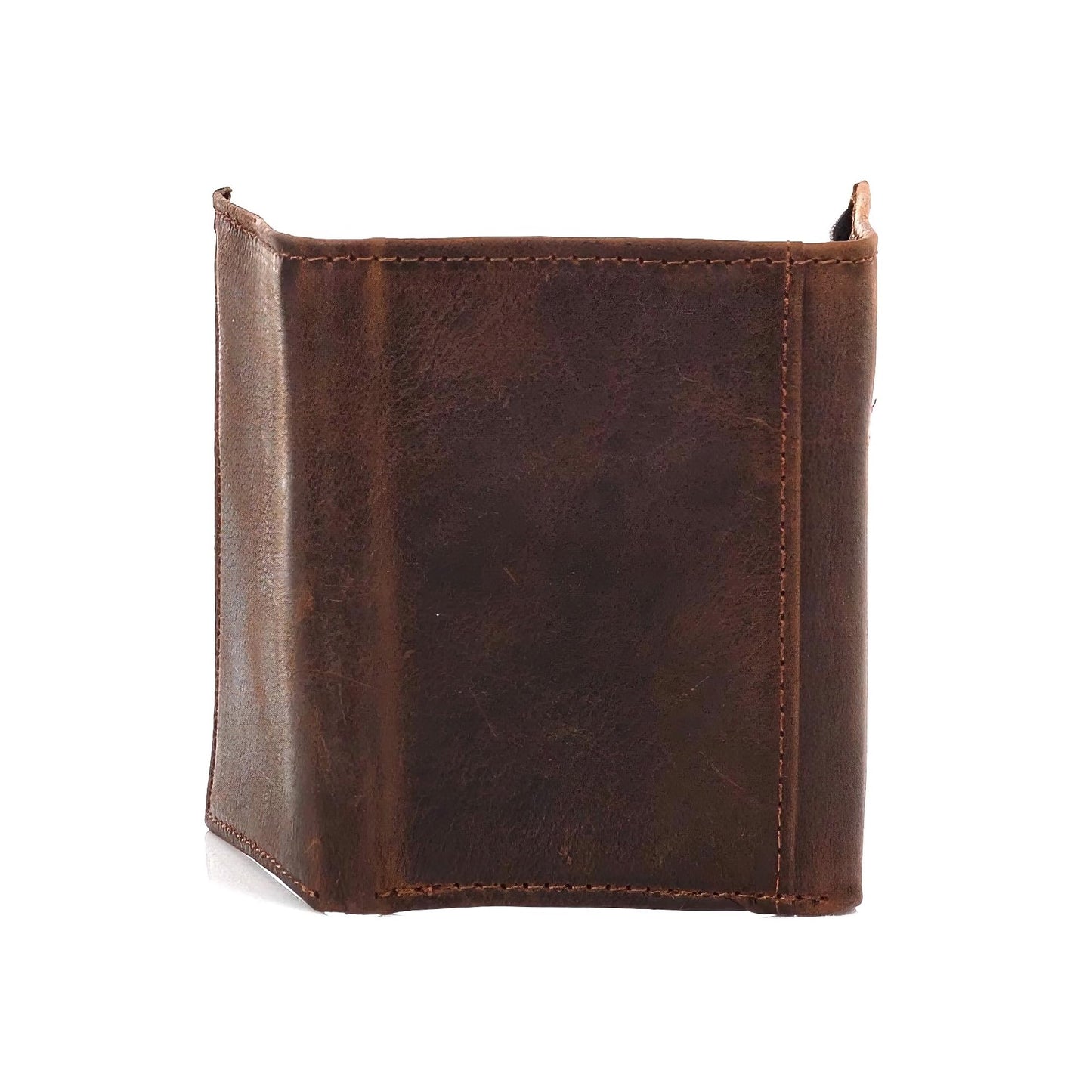 ARIAT Men's Distressed USA Flag Leather Trifold Wallet