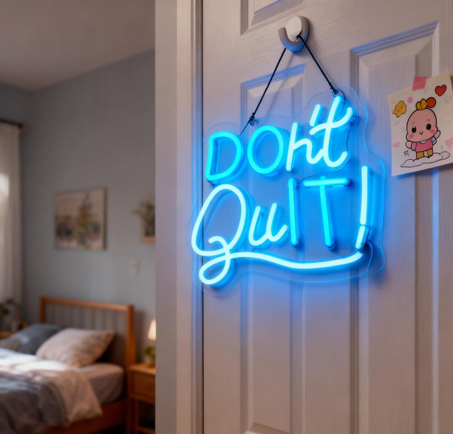 Dont Quit LED Neon Sign, USB Powered Dimmable Neon Light for Home Office Bedroom Study Room Wall Table Decor Motivational Gift for Teen Girls Boys Adults 11.8 x 11.8 In