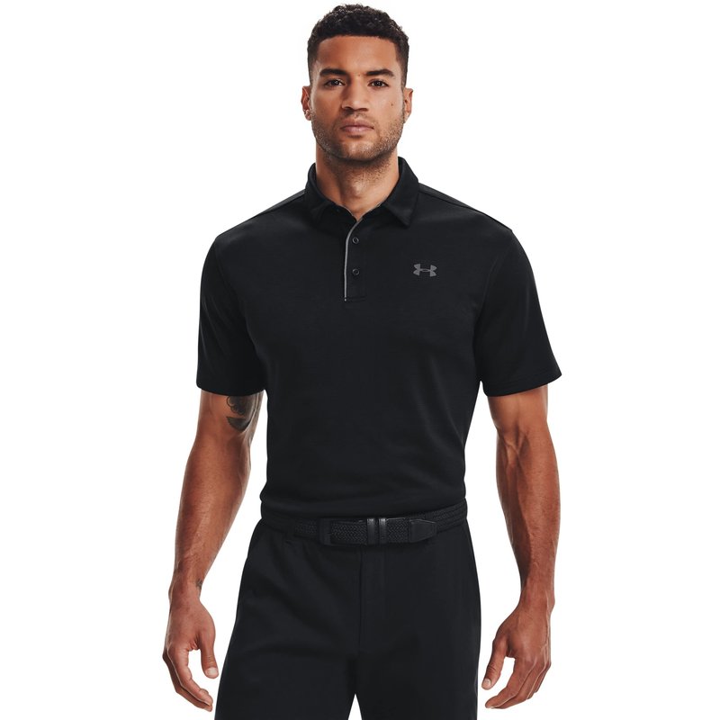 Under Armour Men's Tech Golf Polo, Black (001)/Graphite, 4X-Large Tall