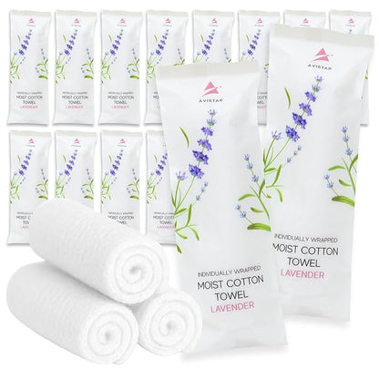 30 Hot or Cold Wrapped Moist Towels – 9'' x 9" Moist Towelettes Individually