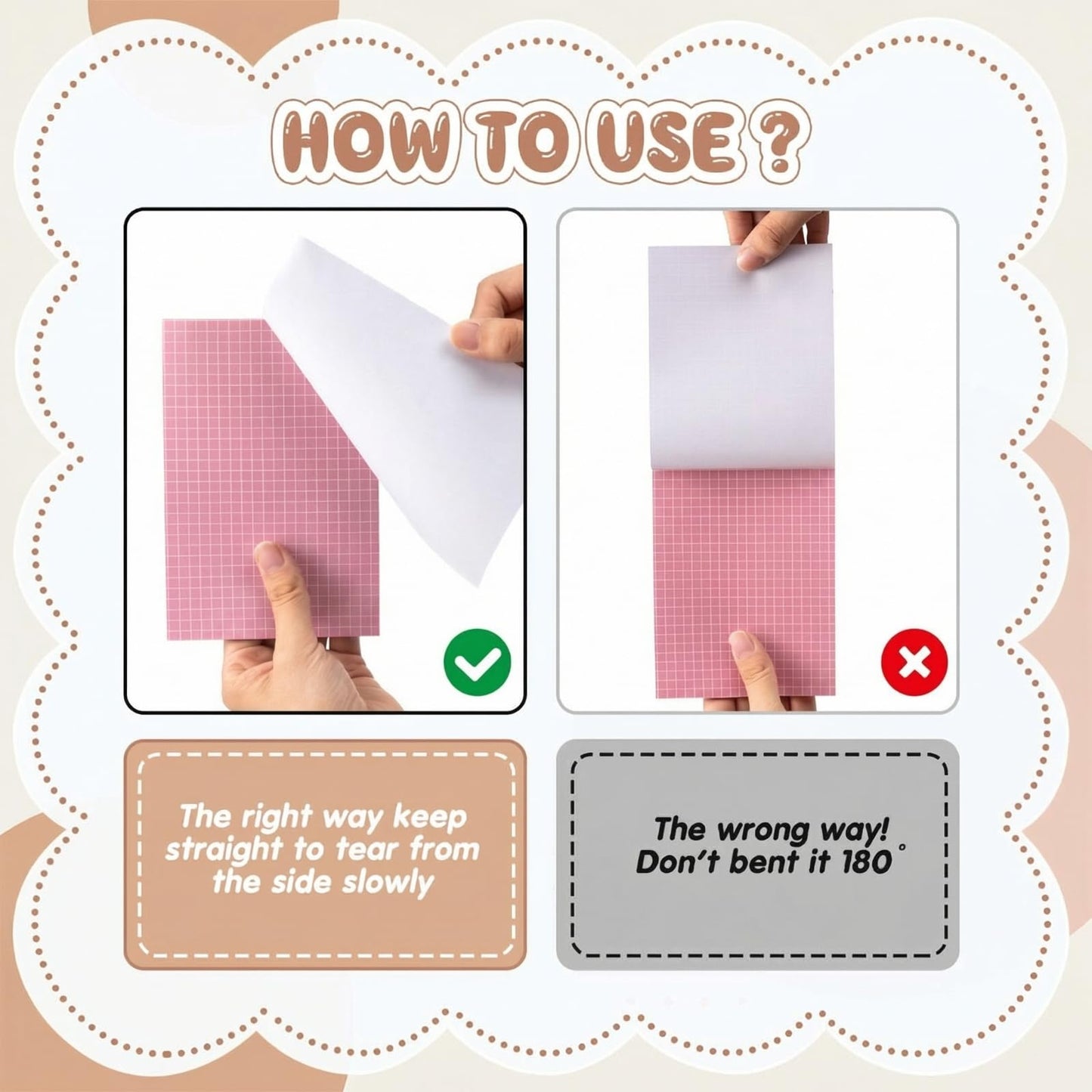 Jecery 9 Pack 4 x 6 Inch Grid Sticky Notes Self Adhesive Memo Pad Cute Graph Paper Self Stick Note Pads with Grid Lines for Gifts Office Supplies, 270 Sheets(Bright Color)