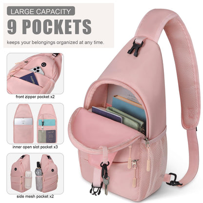 Crossbody Bags for Women Men Trendy Sling Bag Bakpack Casual Chest Bag with Convertible Shoulder Strap