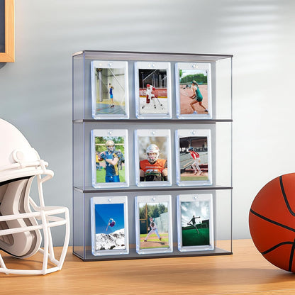 300ct Magnetic Card Holder for Trading Cards, 35 PT One Touch Card Sleeves, Hard Plastic Card Protectors Top Loaders Display Case for Baseball, Football, Sports, Game, TCG, MTG, YUGIOH