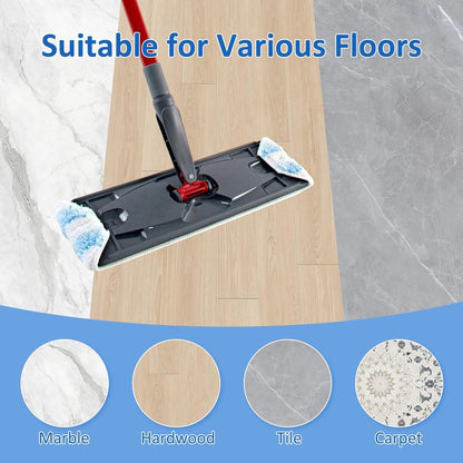 Jikefa 4 Pack Mop Replacement Pads: Compatible with O Ceda H2prO Flat Mop System, Microfiber Mo p Head Replacements, Flat Floor Mop, Washable & Reusable Pad Refills