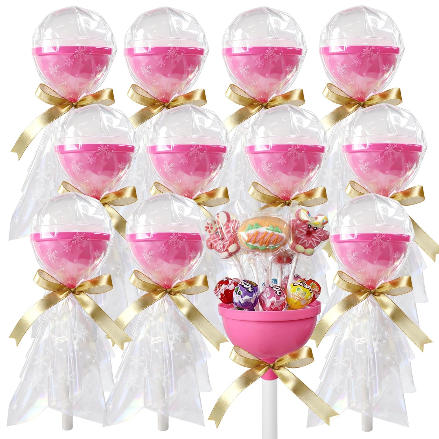 LILIDASO Empty Giant Plastic Lollipop Container,12 PCS Party Favor Container, Candy Box, Empty Cute Container, Suprise Gift For Birthday or Christmas gift