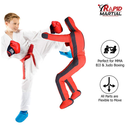 BJJ Wrestling Dummy Punching Bag MMA Brazilian Jiu Jitsu Children Judo Youth Throwing Boxing Dummy Dummies- 3 FT / 36 INCHES-UNFILLED