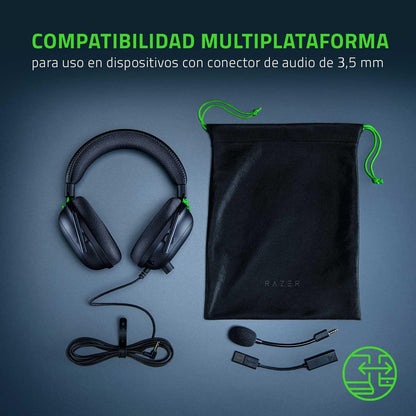 Razer BlackShark V2 Gaming Headset: THX 7.1 Spatial Surround Sound - 50mm Drivers - Detachable Mic - for PC, PS4, PS5, Switch, Xbox One, Xbox Series X|S - 3.5mm Audio Jack & USB DAC - Black