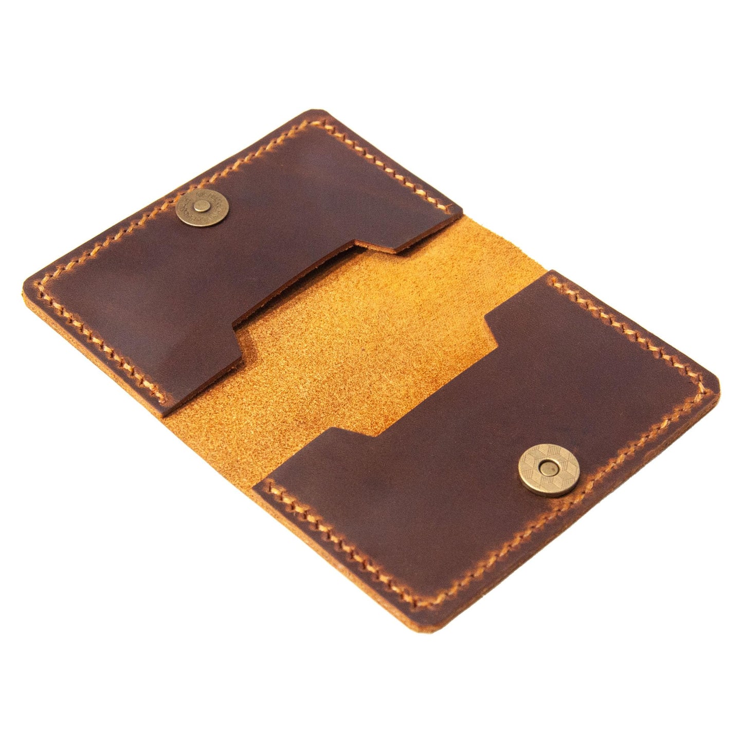 Turbosnail Leather Origami Wallet, Minimalist Bi-Fold, RFID Protected, Brown