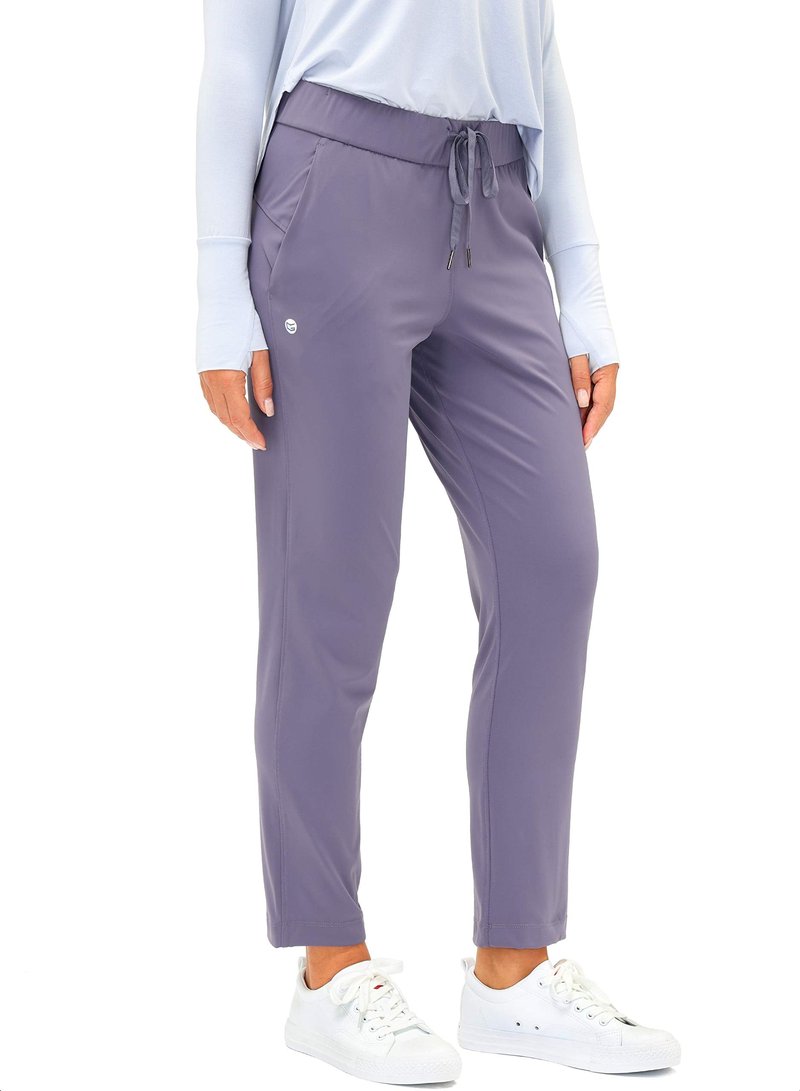 G Gradual Women's Pants with Deep Pockets 7/8 Stretch Sweatpants for Women Athletic, Golf, Lounge, Work (Purple, 3X-Large)
