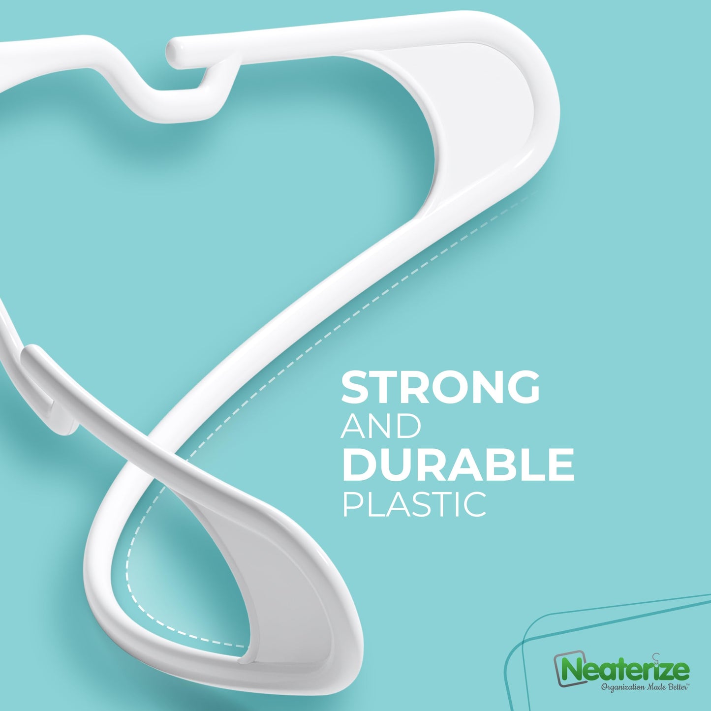 NEATERIZE Clothes Hangers 16 Pack White - Plastic Hangers - Ganchos Colgar Ropa