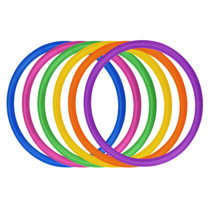 Topbuti 24 Pcs Multicolor Plastic Toss Rings Ring Toss Game Carnival Rings for Speed and Agility Practice Games, Garden Backyard Outdoor Games, Bridal Shower Game, Game Booth （3.1 Inch）