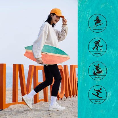 XCMAN Surf Balance Board Trainer with Roller Wooden Exercise Balancing Stability Trainer - Non Slip Surface for Adults |Balance Board Surfing,Snowboarding,Skateboarding,Hockey,Yoga