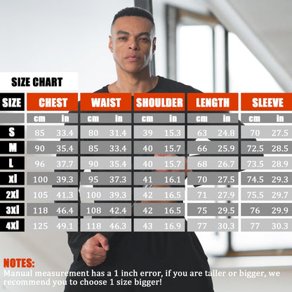 Donason Sauna Shirt for Men Weight Loss Sweat Suit Mens Compressions Shirts Body Shaper Suits for Workout Sports Gym