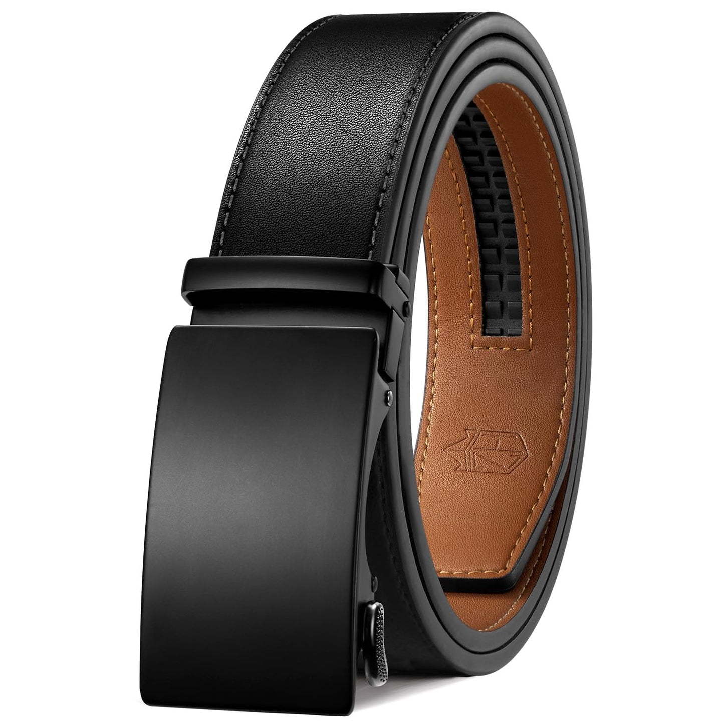 Zitahli Belt Men,Leather Ratchet Belt for Men Dress Casual Every Day with Adjustable Buckle,Trim to Fit For Gift Size 38"-42"