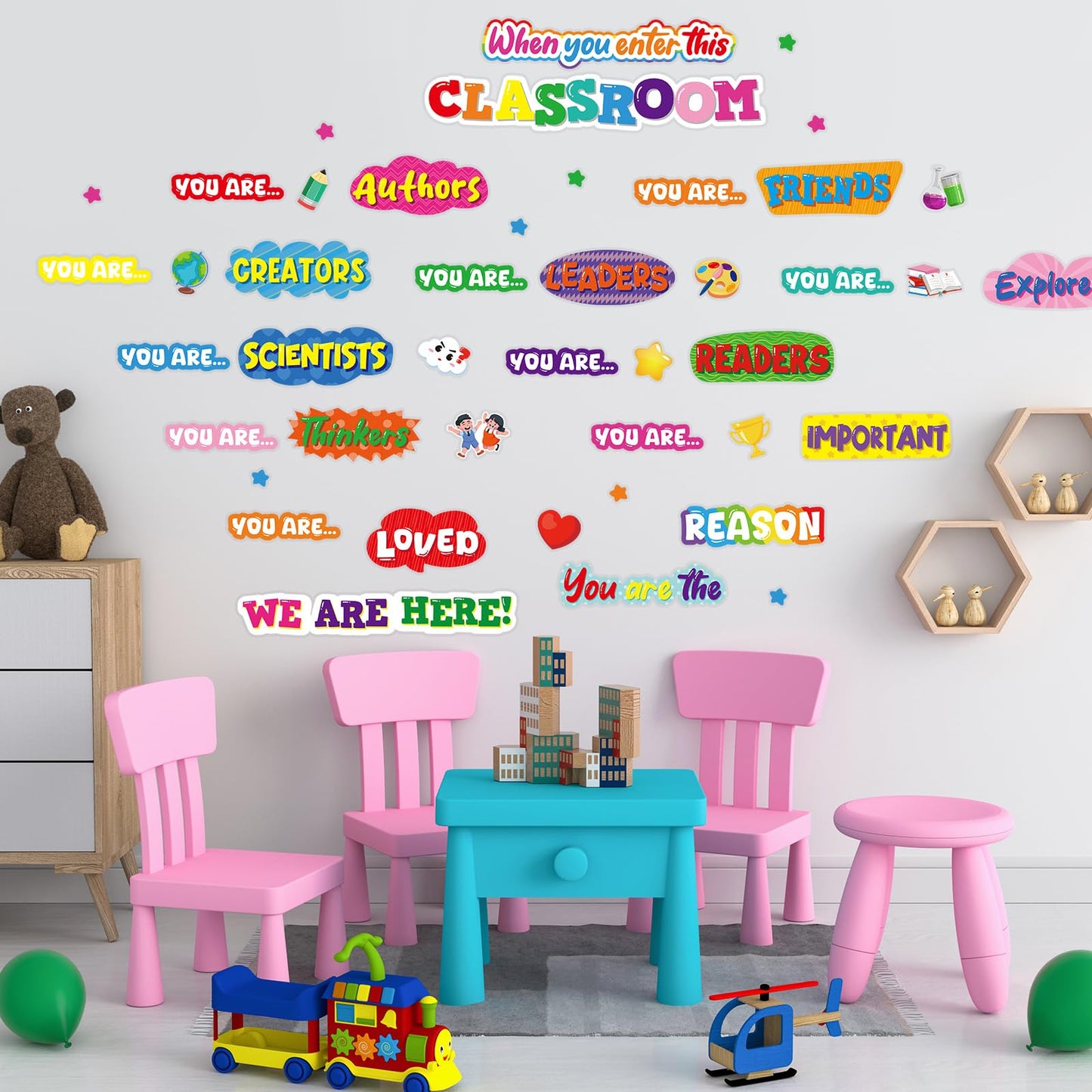 Cinrobiye Classroom Decorations Poster Stickers,When You Enter This Classroom Window Door Clings Back to School Bulletin Board Inspirational Wall Decor for Preschool Elementary Middle School Party