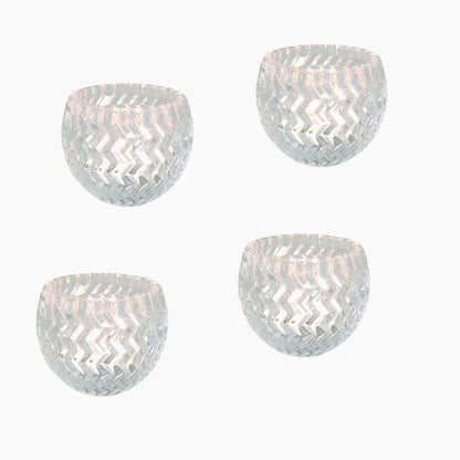 Hosley Set of 4 Clear Glass Tealight Candle Holder 3.78 Inch Diameter. Ideal Gift for Wedding Party Favor Spa Home Bridal Reiki Meditation.