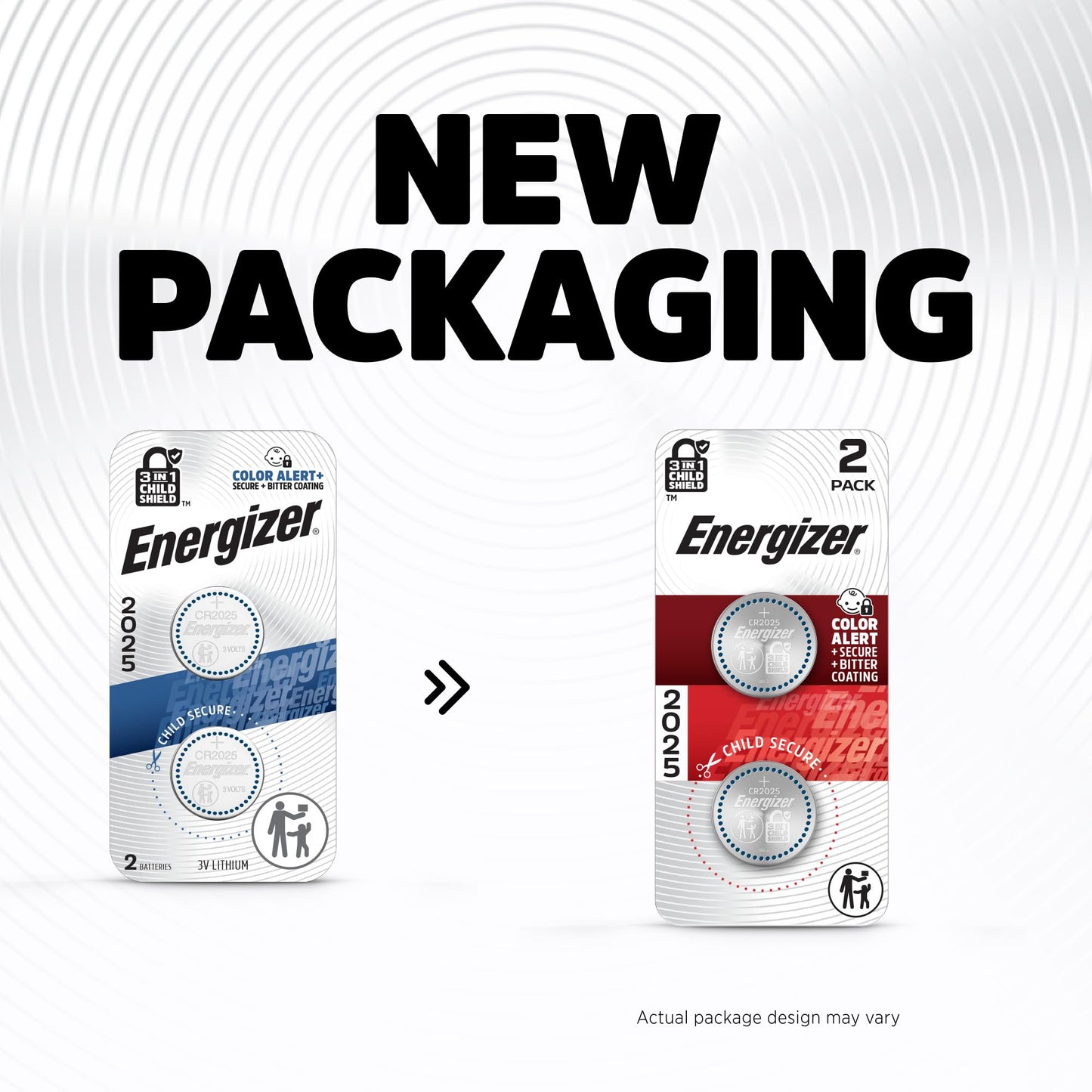 Energizer 2025 Batteries (2 Pack), 3V Lithium Coin Batteries With 3-in-1 Child Shield