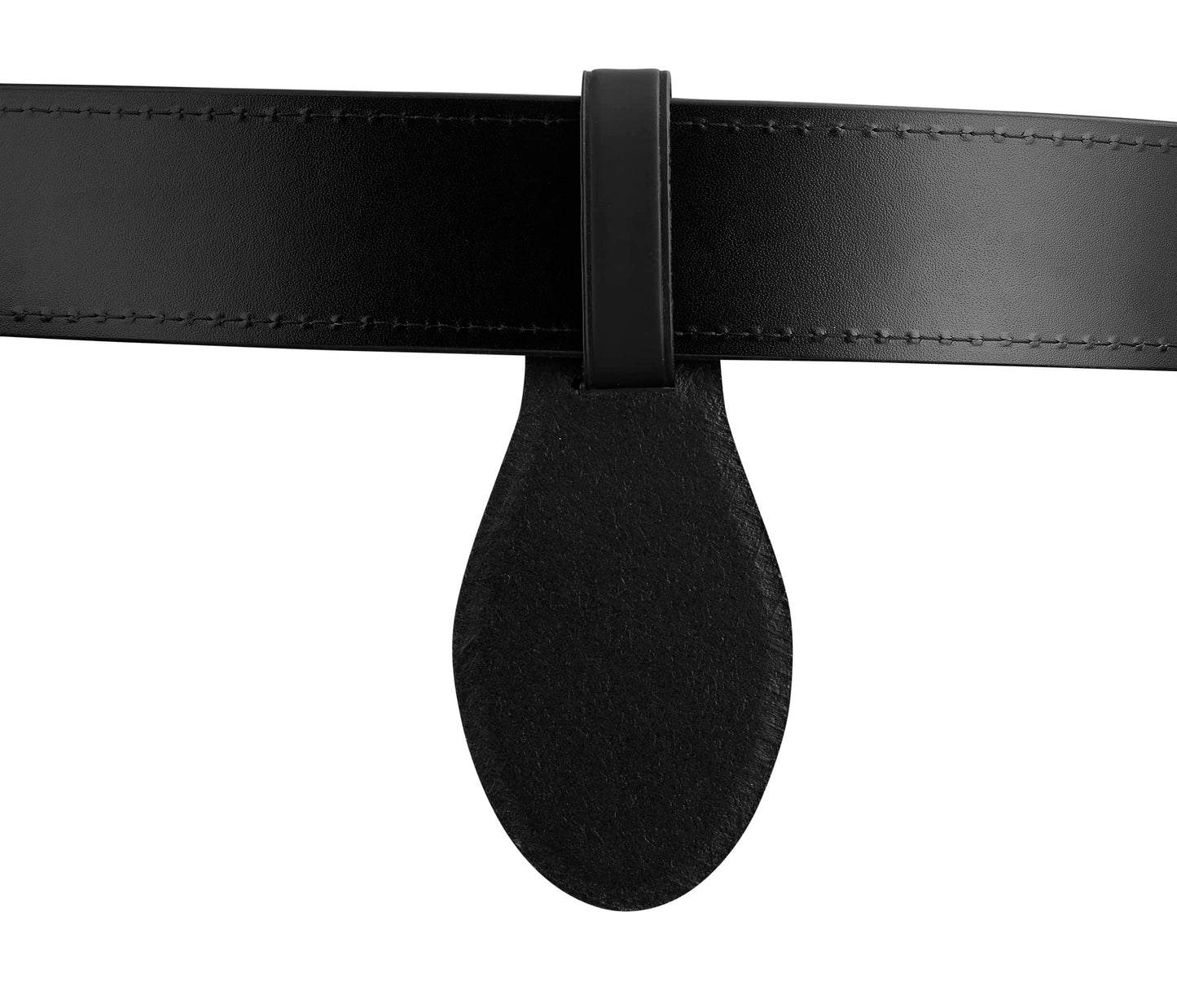 Perfect Fit Leather Key Holder Duty Belt Keychain Key Strap Keyring Holder with Black Leather Flap and Black Hardware