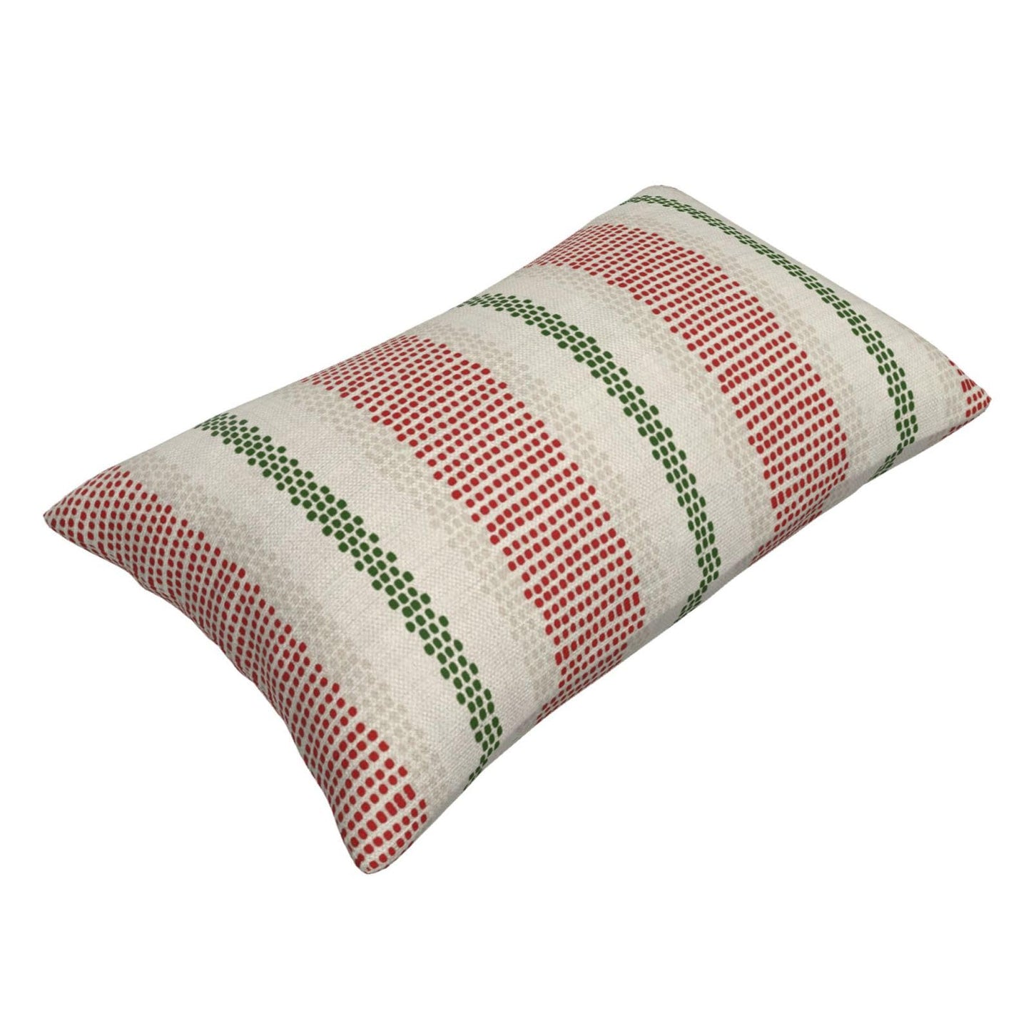 DAFENA Red Green Pillow Covers 12x20 Inch 2 Pcs Christmas Polka Dots Striped Decor Throw Pillows Winter Xmas Holiday Modern Outdoor Farmhouse Decoration Pillowcase Linen Cushion Cover for Couch Sofa