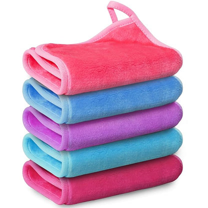 Nugilla Makeup Remover Cloth, 5 Packs Reusable Microfiber Makeup Remover Towels
